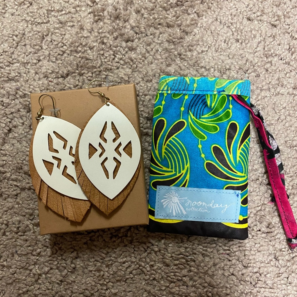 Noonday leather earrings